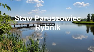 Staw Paruszowiec. Tama. Molo. Zawody wędkarskie. Rybnik. Śląskie. Polska. Poland.