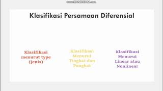 Klasifikasi Persamaan Differensial