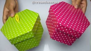 Como hacer cajita hexagonal de cartón