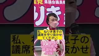 大激戦！県議選4.1ゆめ広場ねりき恵子訴え