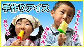 【100均】ダイソーアイスバーメーカーで手作りアイス！材料たった2つだけ！子供と簡単クッキング フルーツアイスキャンディー作りhandmade popsicle DIY KohaTai Channel