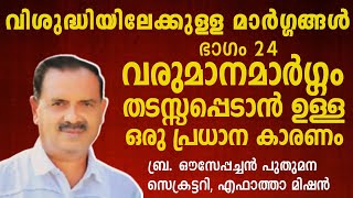 വിശുദ്ധിയിലേക്കുള്ള മാർഗ്ഗങ്ങൾ | ഭാഗം 24 വരുമാനമാർഗ്ഗം തടസ്സപ്പെടാനുള്ള പ്രധാനകാരണം | Br Ouseppachan