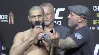 Khamzat Chimaev Flips OFF BOOING Crowd at UFC 279 Ceremonial WEIGH-INS