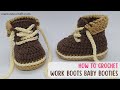 Crochet for Beginners DIY Tutorial Work Boots Baby Booties