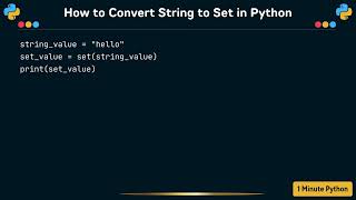 How to Convert String to Set in Python