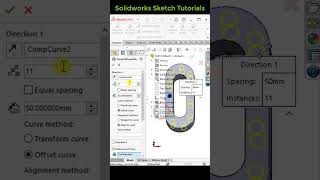 Solidworks tips | Curve driven pattern #solidworkstutorial #pattern