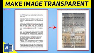 how to make picture transparent in ms word document | F HOQUE | how to image transparent in ms word|