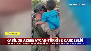 Kahraman Azerbaycan Askeri Kabil'de Kalabalıklar Arasında Kalan Türk Aileye Yardım Etti
