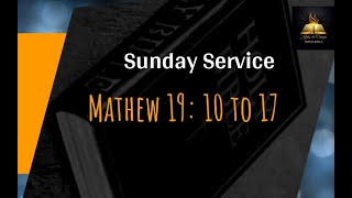 Mathew Chapter 19 (Verses 10 to 17)