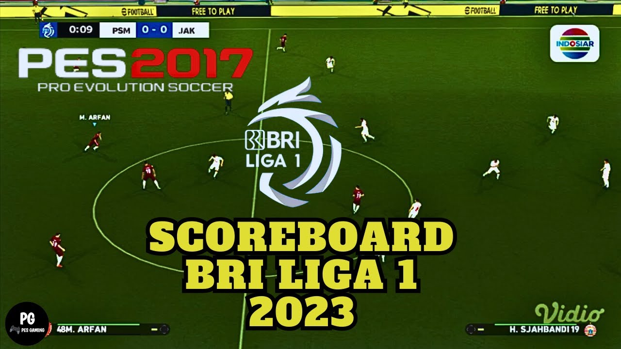 PES 2017 SCOREBOARD BRI LIGA 1 2023 | PES 2017 INDONESIA - YouTube