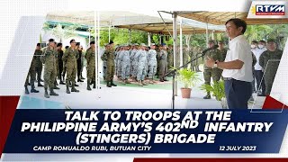 Talk to Troops at the Philippine Army's 402nd Infantry (Stingers) Brigade