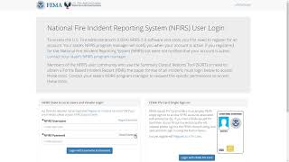 eNFIRS: Forgot username and password