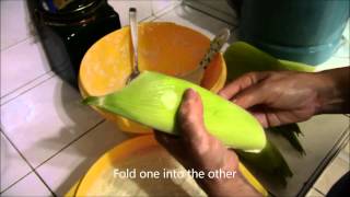 FRESH CORN TAMALES BOIL IN THE HUSK