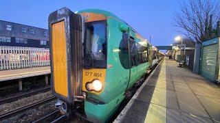 Class 377464, 377213 and 377121 depart Polegate