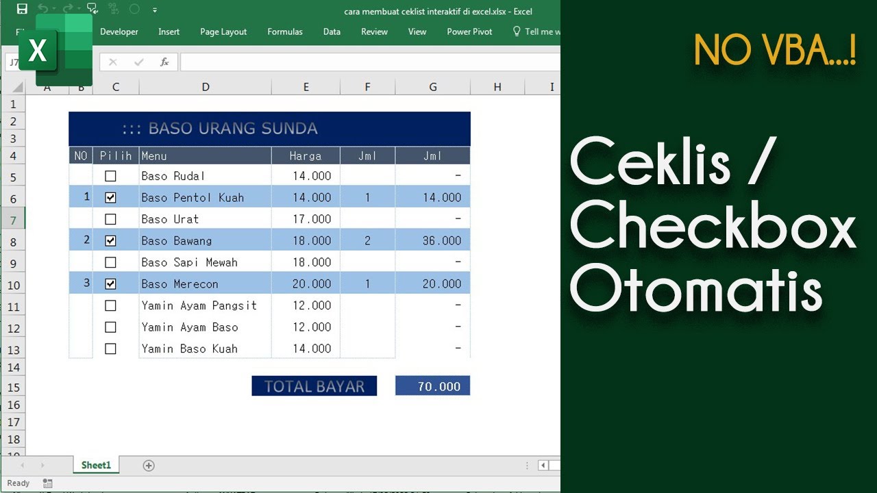 Cara Membuat Simbol Tanda Centang Dan Tanda Silang Secara Otomatis Di ...