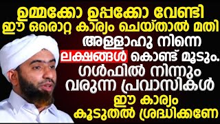 ഉമ്മക്കോ ഉപ്പക്കോ വേണ്ടി ഈ ഒരൊറ്റ കാര്യം ചെയ്താൽ മതി അള്ളാഹു നിന്നെ ലക്ഷങ്ങൾ കൊണ്ട് മൂടും..