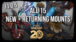 How To Get All 15 New and Returning Mounts in WoW Patch 11.0.5 20th Anniversary Celebration