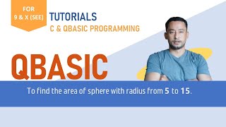 Qbasic program to find the area of sphere for radius from 5 to 17 using FOR..NEXT loop.