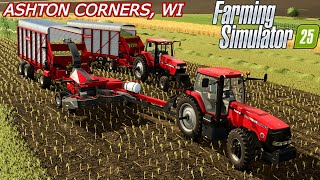 WISCONSIN CORN SILAGE WITH NEW CASE TRACTORS IN FS25??? | Ashton Corners Wi | Farming Simulator 25