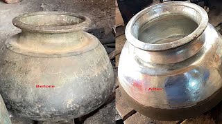 Skilled Worker Makes Old Copper Utensil Like A New With Tinning (Kalai)