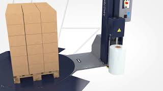 Low Profile Base on Masterplat semi-automatic stretch wrapper by Robopac USA
