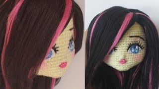 (My Craft) how to crochet an amigurumi doll head with chin (with subtitles)