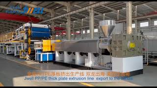 JWELL PP PE plate Extrusion Machine production line (Video) infssx@jwell.cn