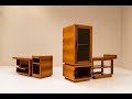 Modernist Showcase Cabinet and Coffee Table in Walnut, Italy 1960s