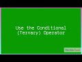 Use the conditional (ternary) operator | Javascript Full Course |#javascript | #Revildo_code