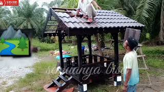 Proses bina pondok rehat//proses bina gazebo