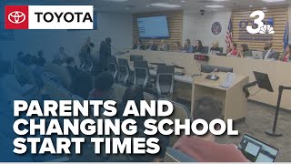 Parents push back on CCSD school start time changes at board meeting