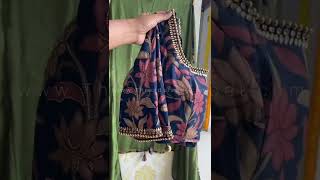 Threads kalamkari hand worked blouse and saree