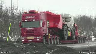 Maskitrailertransport av TORO LH621i Lastmaskin anländer till LKAB i Kiruna