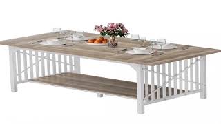 70.8'' Kitchen Dining Room Table for 4-8 People Farmhouse Wood Dinette Table