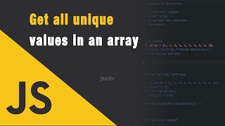 JavaScript best practice to remove duplicate elements an array - JSUniv