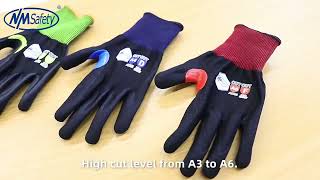 NMSafety 18 Gauge Black Crystal Wire Knitted Cut Resistant Gloves