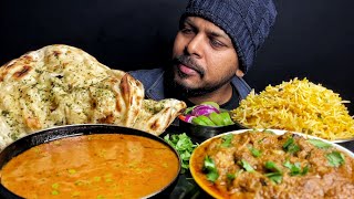 Eating Tandoori Naan, Mashroom Masala, Paneer  Biryani, Green Matar Masala, Salad - Veg Eating Show