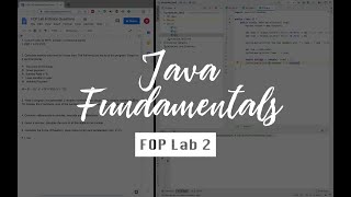 #WatchMeSolve Java Fundamentals Exercises | Fundamentals of Programming (FOP) | Lab 2