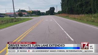 Driving You Crazy - Warren County driver wants turn lane extended, NCDOT says no