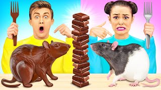 Défi aliments en chocolat VS vrais aliments | Histoires drôles avec de la nourriture par Olala