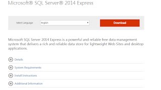 SQL Server 2014 Express Install Overview