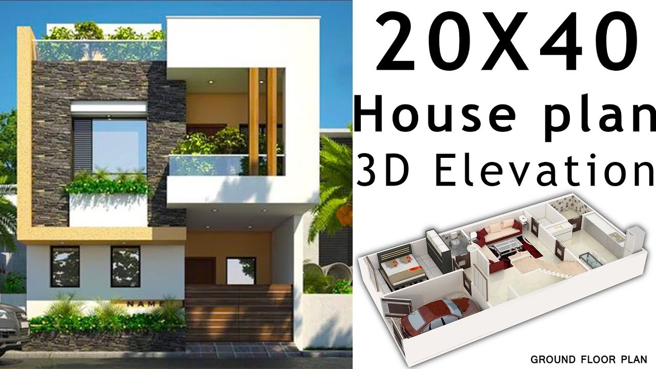 20x40 House Plan With 3d Elevation By Nikshail 51 Off