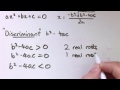 discriminant of a quadratic