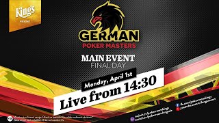 🏆💶 Finaltag der €250 German Poker Masters (GPM) live aus dem King's!🎙️S. Hachmeister