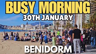 Benidorm - BUSY Levante Beach \u0026 Full Bars┃Sunny Weather Again!