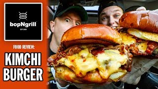 Eating Kimchi Burgers For The First Time Ever | BopNGrill Food Review
