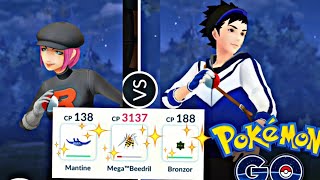 1Hp Mega beedrill destroy team rocket grunt badly in #pokemongo |#pokemonshorts #viral #megabeedrill