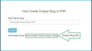 How to Generate Unique URL Slug in PHP