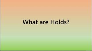 What are holds? - JSOM Advising