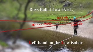 Buys Ballot Law to find wind direction on weather maps
